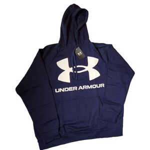 Under Armour Rival Fleece Big Logo Hoodie Men’s 2XL Navy NWT
